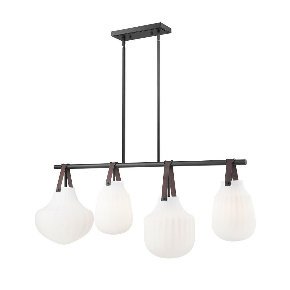 Brooke Courtyard 4 Light Linear Chandelier 19 x 13 Inches Wide by BSH - 372-BEL-1341037