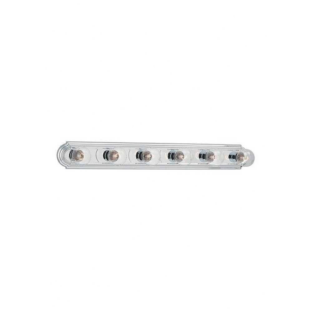 Six Light Vanity Bath Bar Fixture In Brushed Nickel With Made Of Steel-Size W36 H4 3/4 E2 1/2-Bathroom Lighting - 73-BEL-1001767