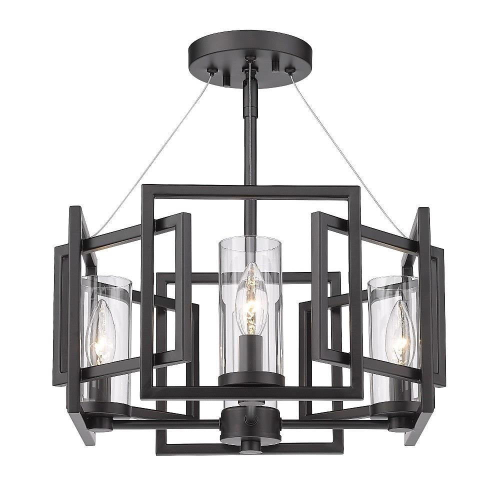 Marco 4 Light 16 Inch Wide Semi Flush Mount by Golden - 6068-SF