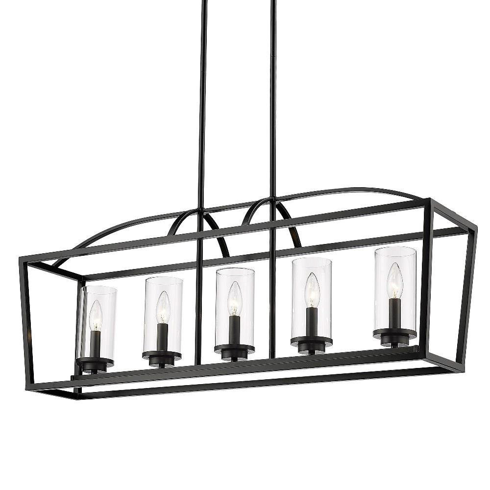 Mercer 5 Light Oversized Linear Island Oversized Pendant by Golden - 4309-LP