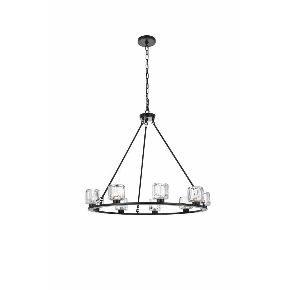Chalk Leaze 9 Light Chandelier 30 Inch Tall and 36 Inch Wide by BSH - 390-BEL-1370341