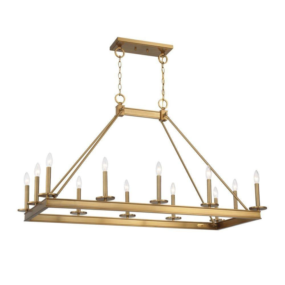Boylston 12 Light Linear Chandelier 27 Inch and 21 Inch Wide by Savoy House - L1-2102-12