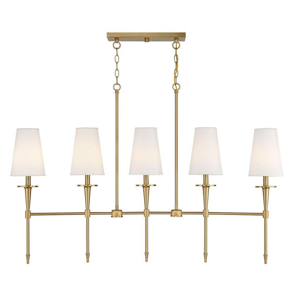 Trundle 5 Light Linear Chandelier 24 Inch Tall X 6 Inch Wide by Savoy House - L1-5609-5