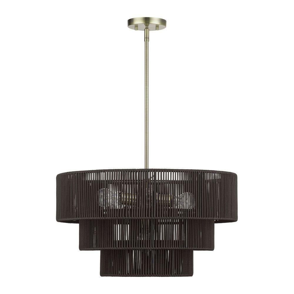 Acordia 6 Light Pendant 21 Inch Tall and 23 Inch Wide by Livex - 49126