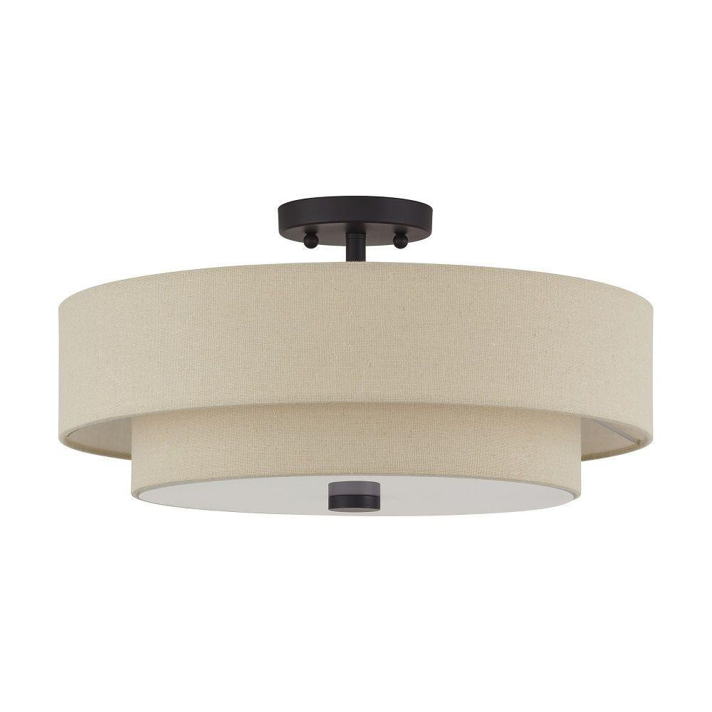 Bellingham 4 Light Large Semi Flush Mount 9 Inch and 18 Inch Wide by Livex - 58855