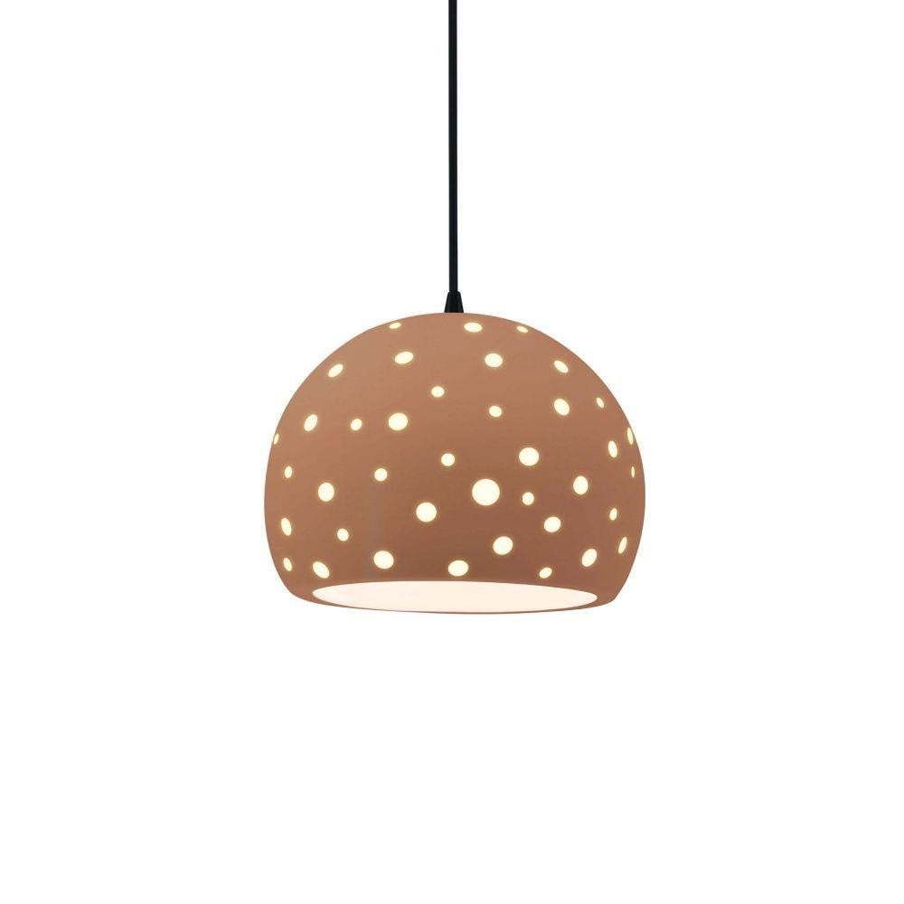 Perforated Globe 1 Light Cord Pendant 6 X 7 Inch Wide by Justice Design - CER-6580