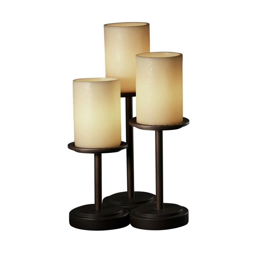 CandleAria Dakota 3 Light Table Lamp by Justice Design - CNDL-8797-10-AMBR