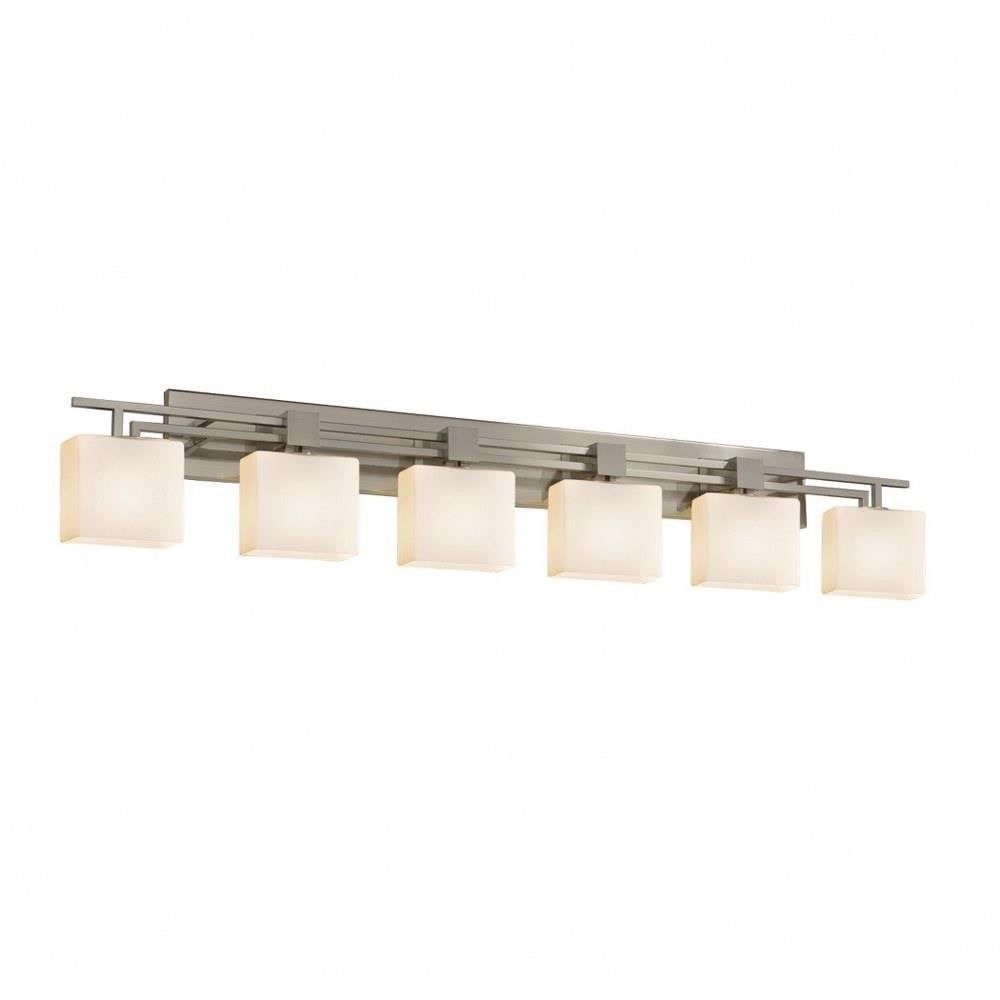 Fusion Aero 6 Light Opal Glass Vanity Light by Justice Design - FSN-8706-55-OPAL