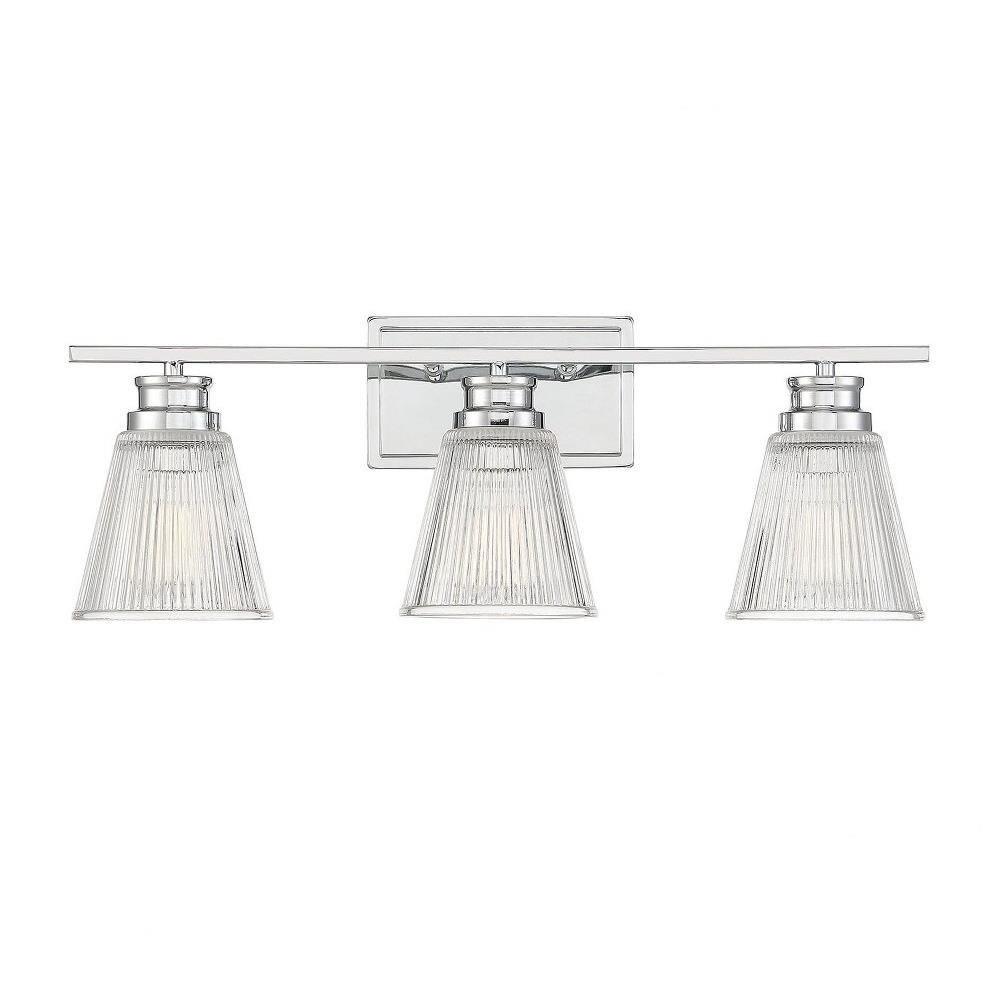 3 Light Cone Glass Mid Century Modern Vanity Light 24 Inch Wide by BSH - 2583-BEL-1107362