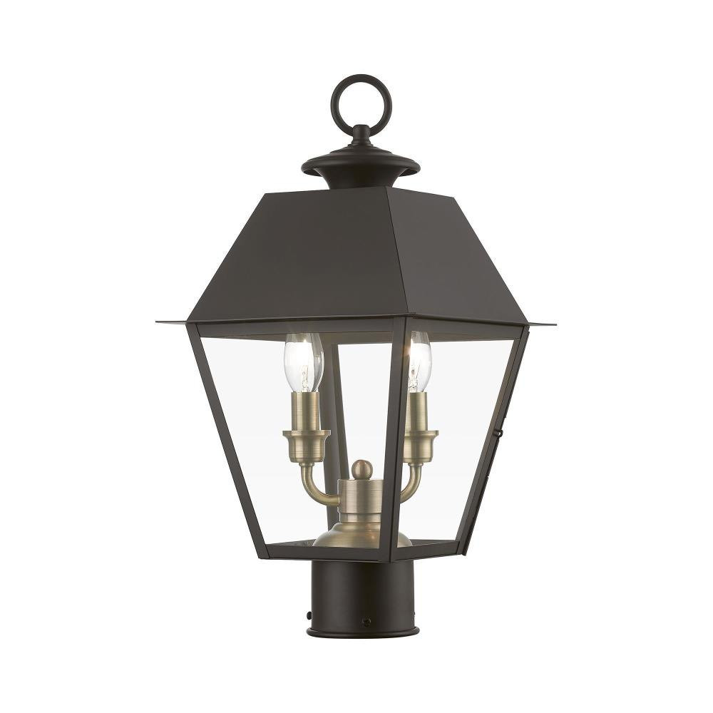 Wentworth 2 Light Medium Outdoor Post Top Lantern 17.5 x 9 In by Livex  - 27216