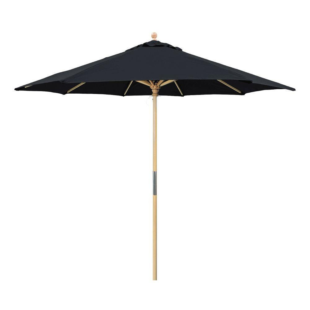 9 Foot Wood Manual Lift Octagon Market Umbrella by Galtech - 131