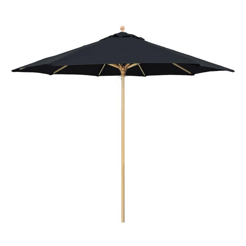 9 Foot Wood Commercial Manual Lift Octagon Market Umbrella by Galtech - 136