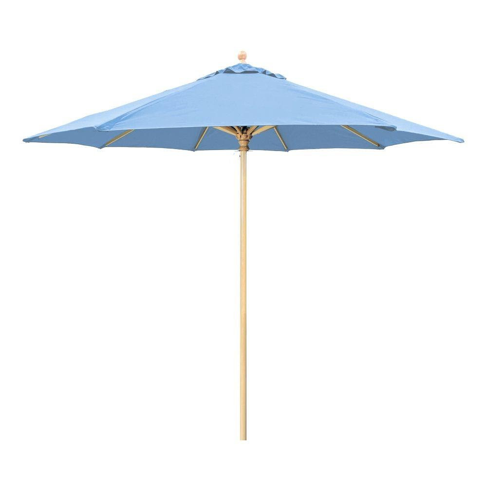 9 Foot Wood Commercial Manual Lift Octagon Market Umbrella by Galtech - 136
