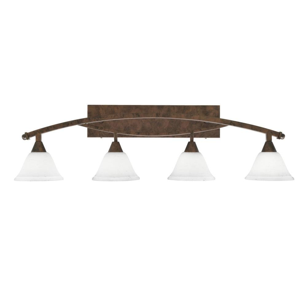 Bow 4 Light Muslin Glass Vanity Light 39.25 Inch Length by Toltec - 174-11-31