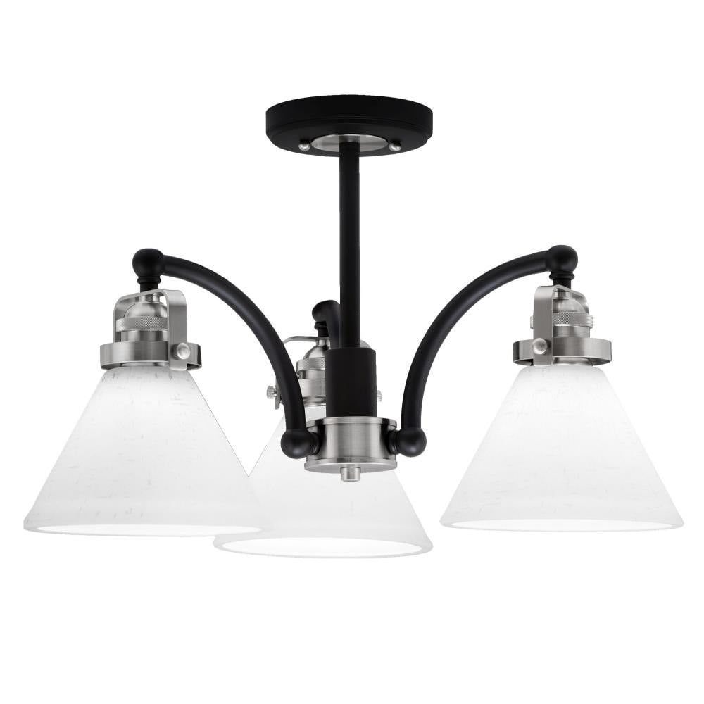 Easton 3 Light 5.75 Inch Length Semi Flush Mount by Toltec - 1947-MBBN-302