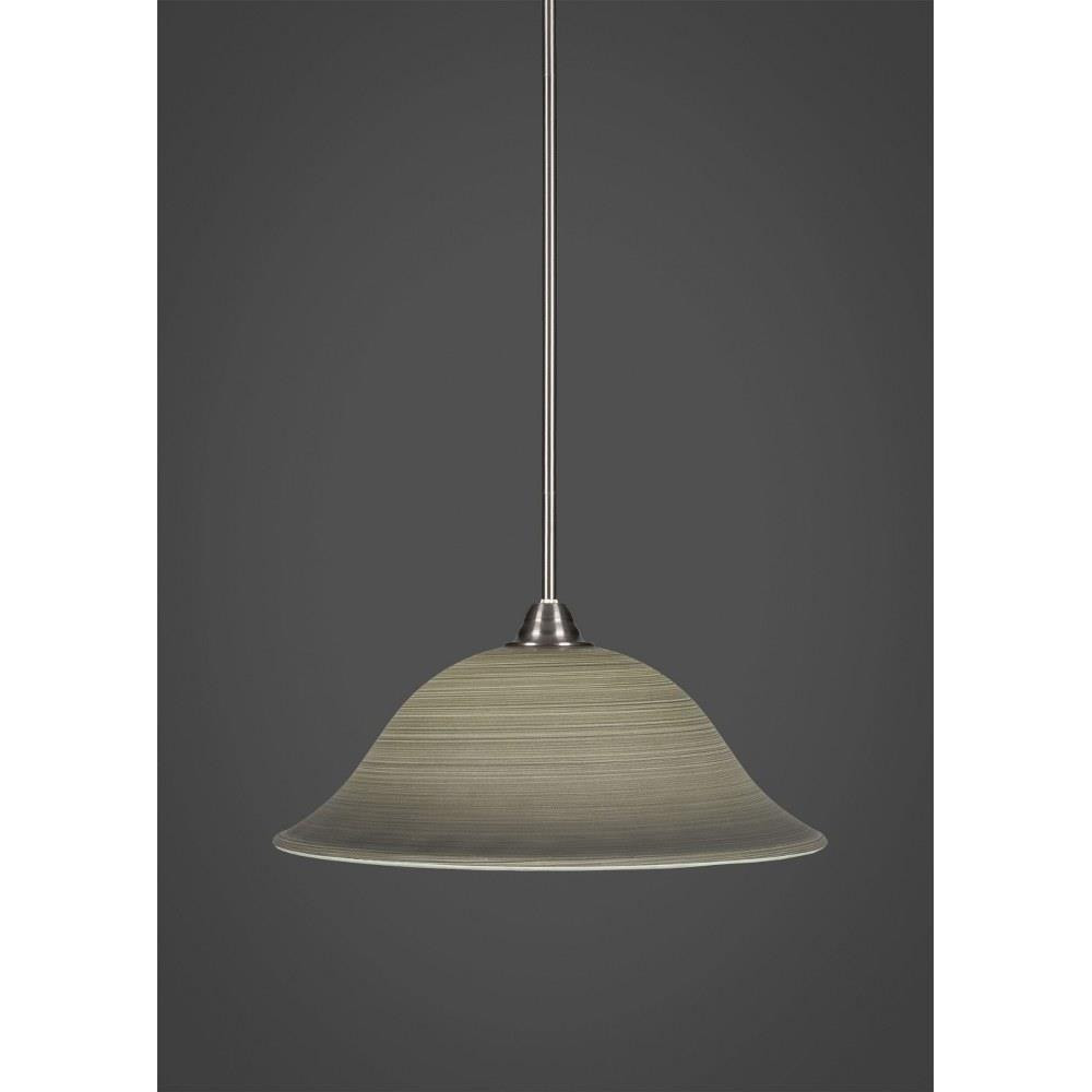Paramount 1 Light Steel Large Pendant 16 Inch Wide by Toltec - 3401-16-1025-