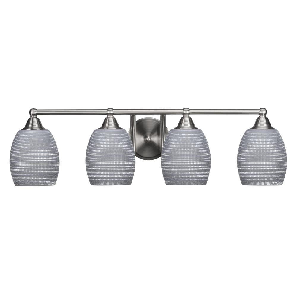 Paramount 4 Light Vanity Light 7.75 Inch Tall by Toltec - 3424-BN-615