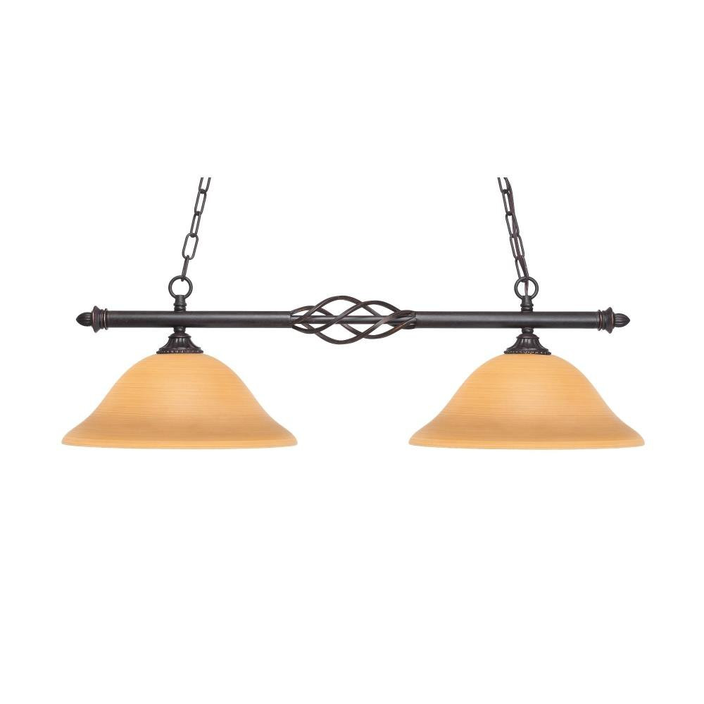 Elegante 2 Light Medium Linear Island Pendant 33.25 Inch Length by Toltec - 862-12-95-3325
