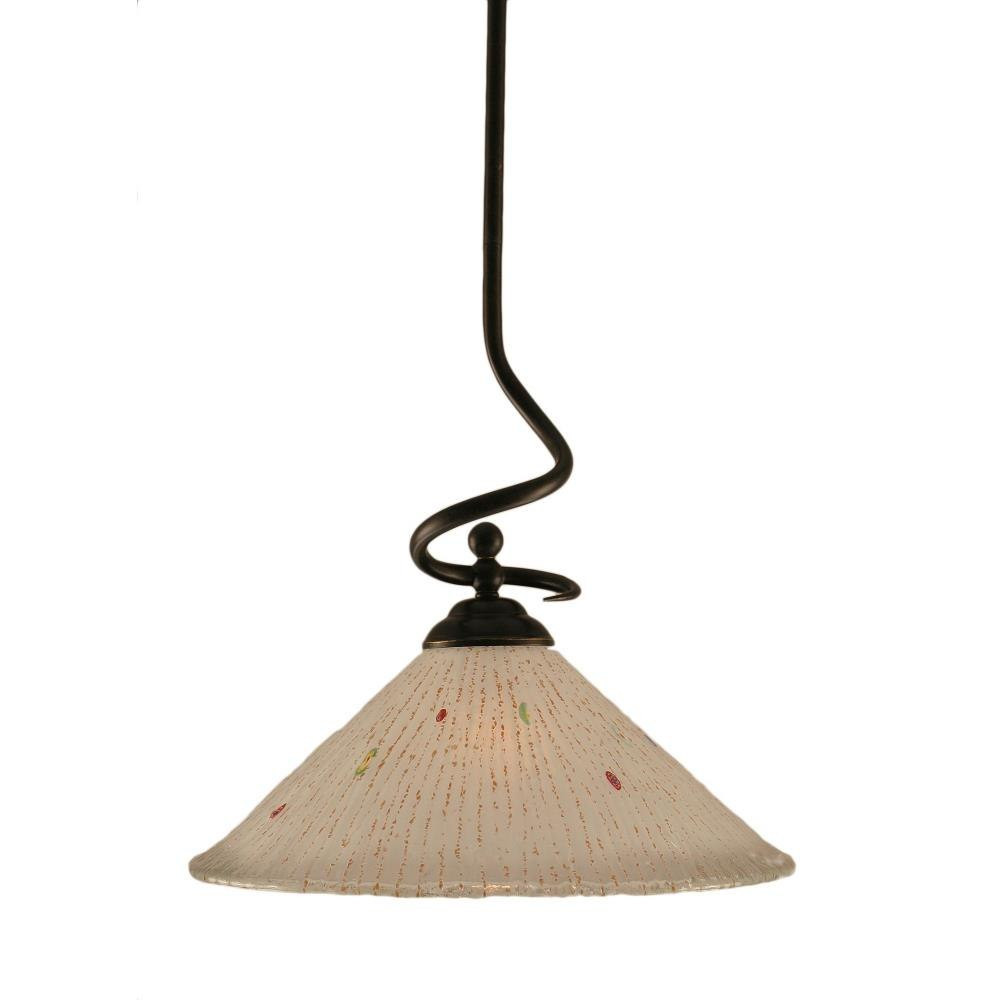 Capri 1 Light Steel Large Stem Hung Pendant 16.25 Inch Tall by Toltec - 900-16-1625-