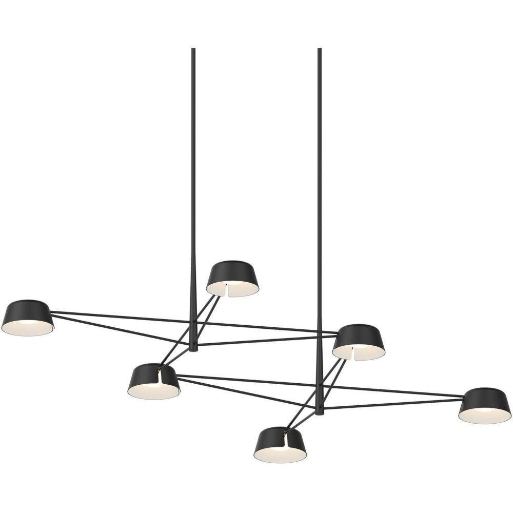Ray 51W 6 LED Chandelier 12 Inch Tall and 67.75 Inch Wide by Sonneman - 2036