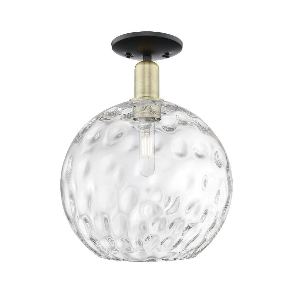 Athens Water Glass 1 Light Semi Flush Mount 15X 12 Inch Wide by Innovations - 716-1C-G1215-12