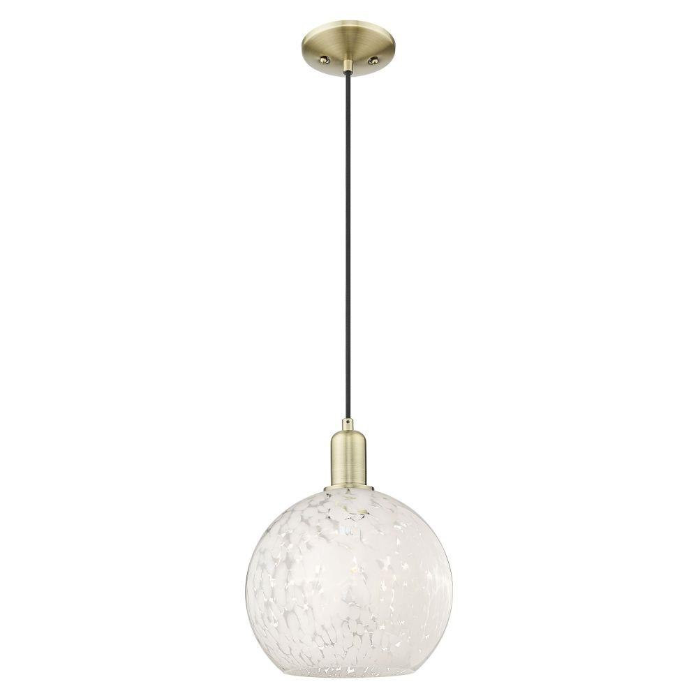 White Mouchette 1 Light Cord Hung Mini Pendant 12.58 Inch by Innovations - 716-1P-G1216-10