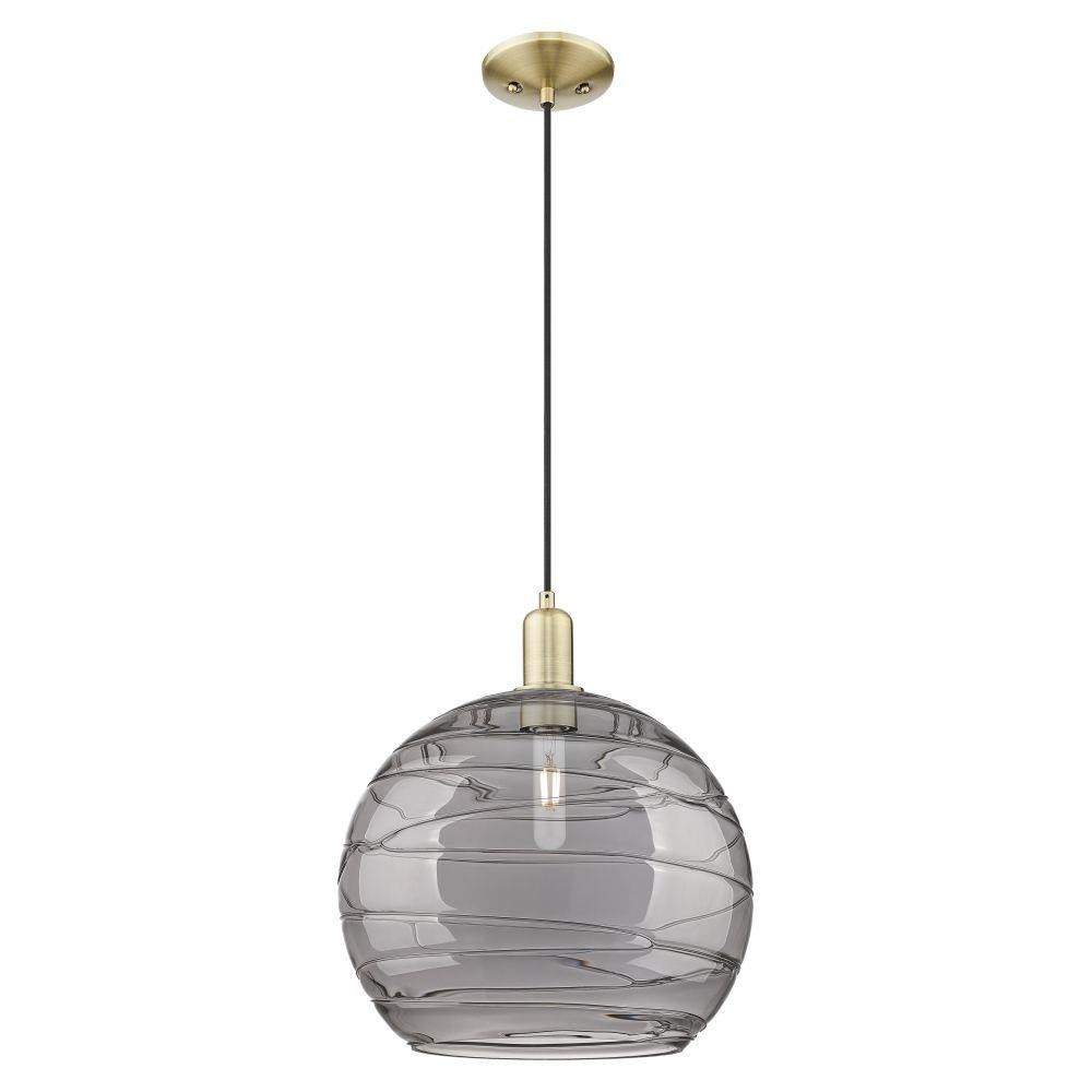 Athens Deco Swirl 1 Light Cord Hung Mini Pendant 15.95 Inch by Innovations - 716-1P-G1213-14