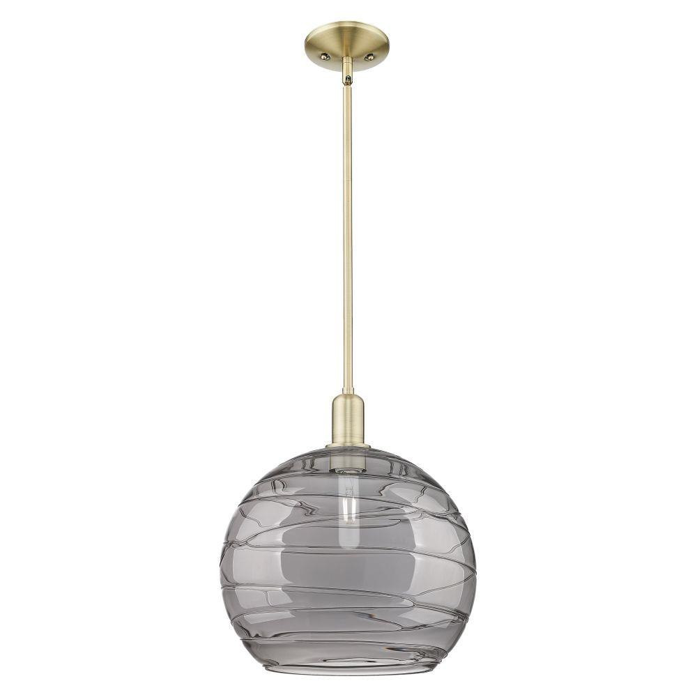 Athens Deco Swirl 1 Light Stem Hung Mini Pendant 15.75 Inch by Innovations - 716-1S-G1213-14