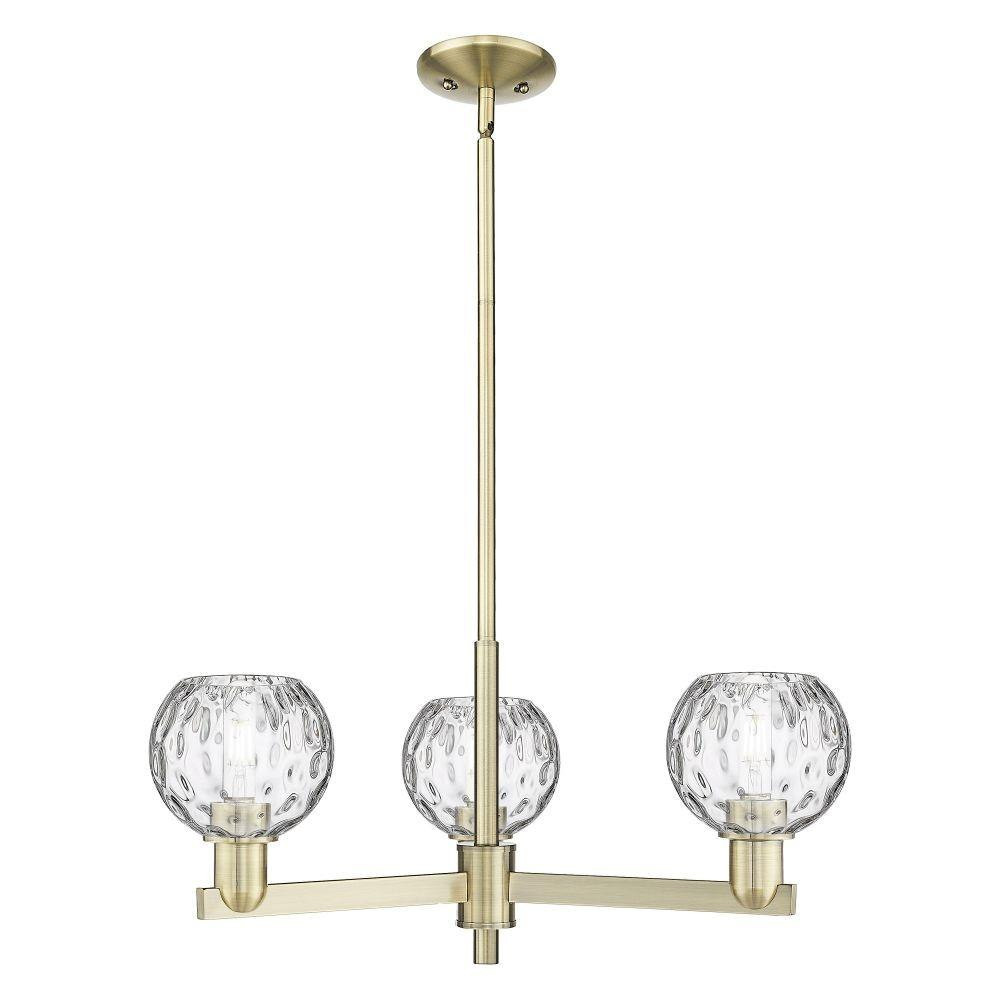 Athens Water Glass 3 Light Stem Hung Chandelier 27.75 Inch by Innovations - 716-3CR-G1215-6