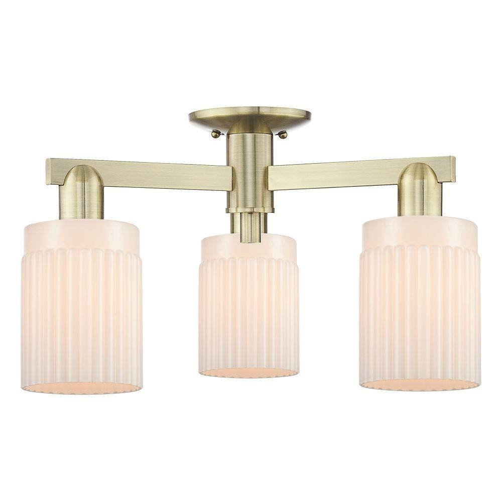 Hadley 3 Light Semi Flush Mount 10.88 Inch and 22 Inch Wide by Innovations - 716-3F-G34