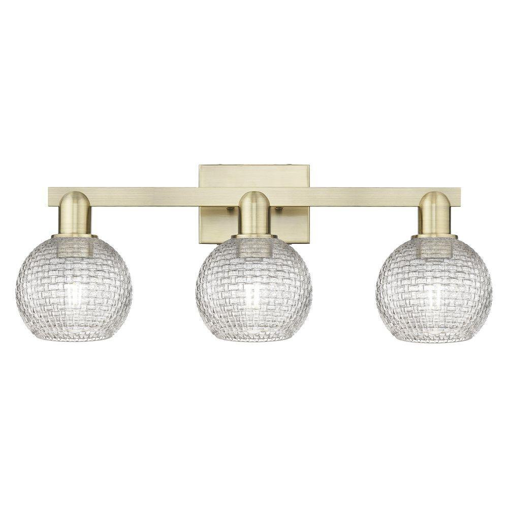 Athens 3 Light Basketweave Bath Vanity 9.88X 24.88 Inch Wide by Innovations - 716-3W-G122C-6