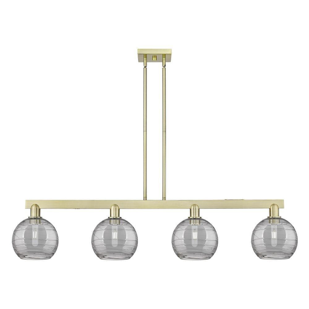 Athens Deco Swirl 4 Light Stem Hung Island 50.75 Inch Wide by Innovations - 716-4I-G1213-8