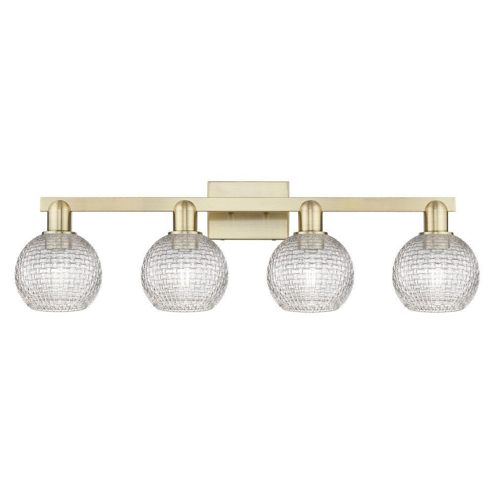 Athens 4 Light Basketweave Bath Vanity 9.88X 32.88 Inch Wide by Innovations - 716-4W-G122C-6