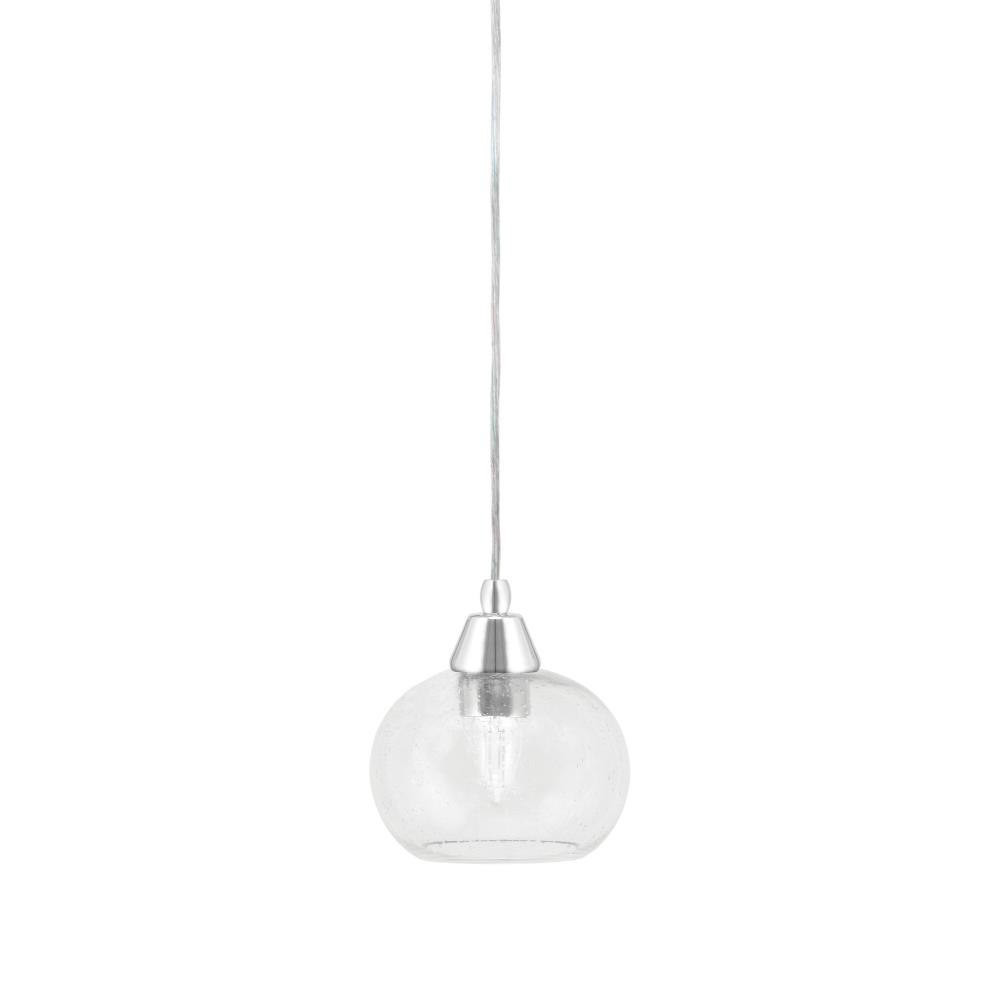 Any 1 Light Steel Small Pendant 7.75 Inch Tall by Toltec - 22-BN-9955