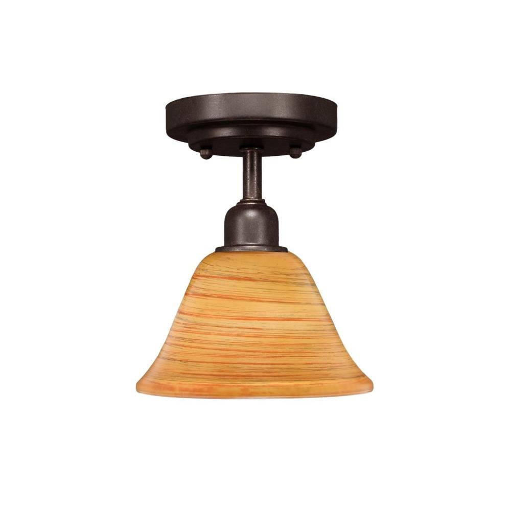 Vintage 1 Light 7 Inch Wide Semi Flush Mount by Toltec - 280-785