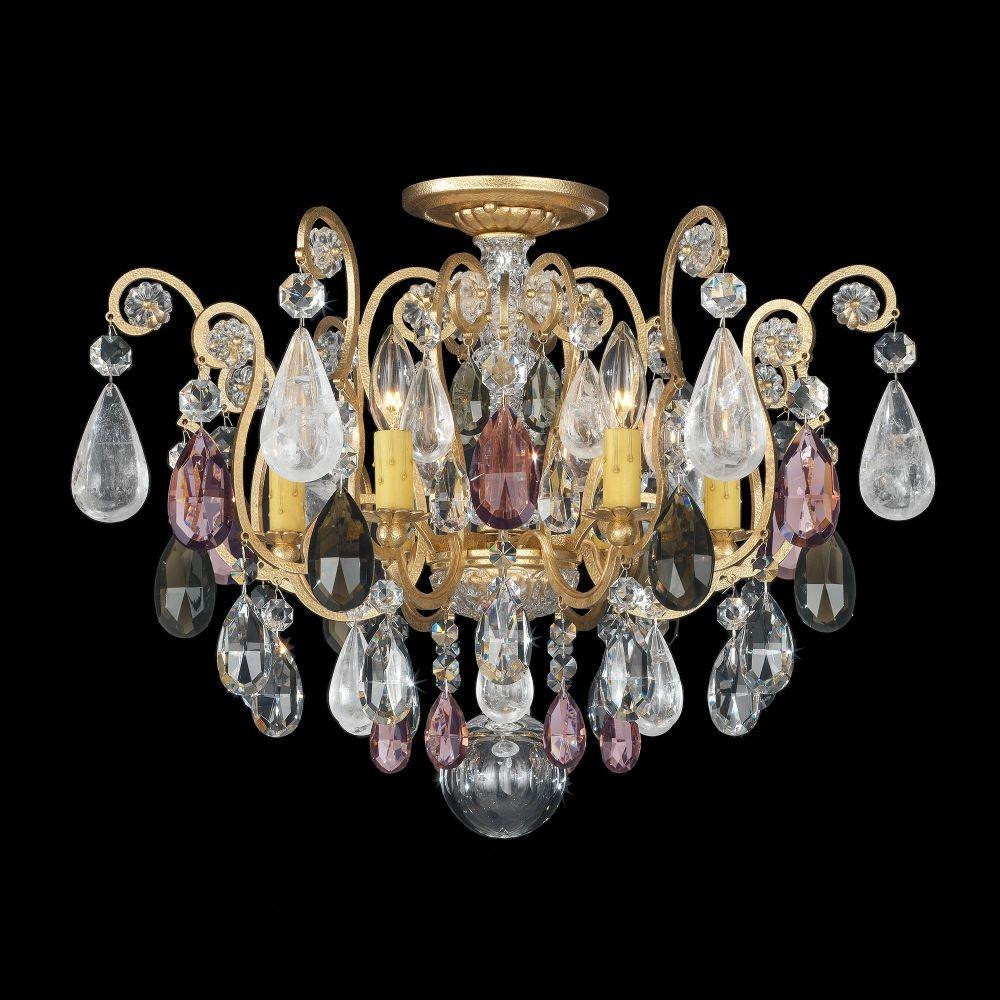 Renaissance Rock Crystal 6 Light Semi Flush Mount by Schonbek Signature - 3584