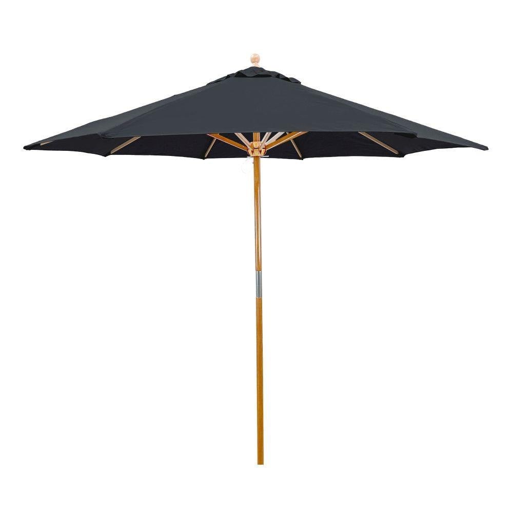 9 Foot Wood Pulley Lift Octagon Market Umbrella by Galtech - 132