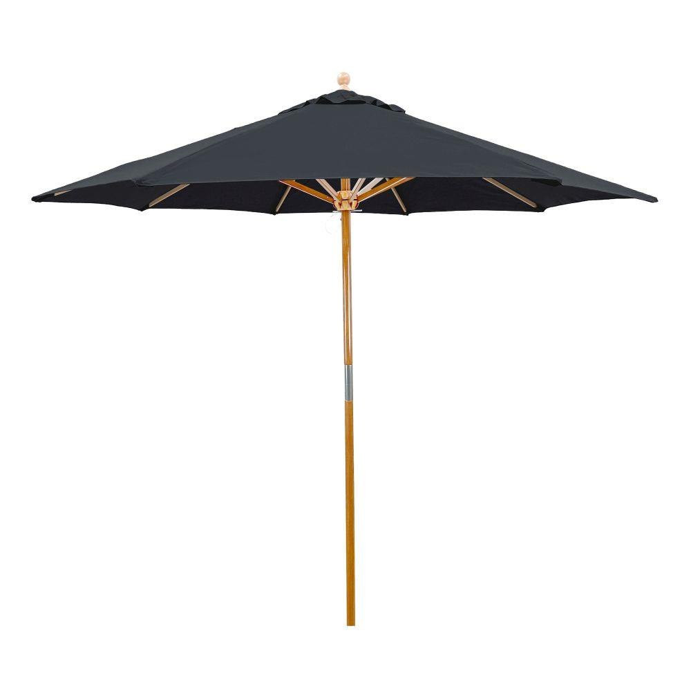 9 Foot Wood Pulley Lift Octagon Market Umbrella by Galtech - 132