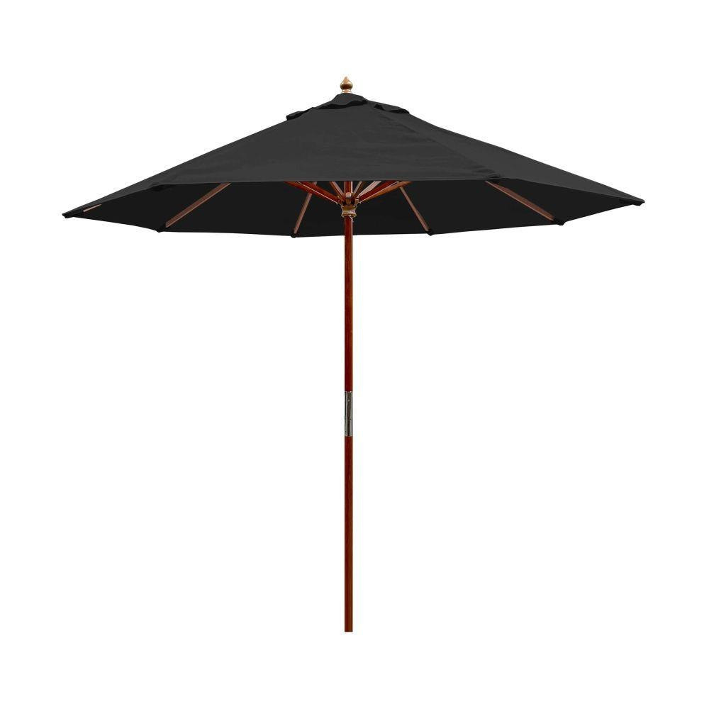 7.5 Foot Wood Manual Lift Octagon Market Umbrella by Galtech - 221