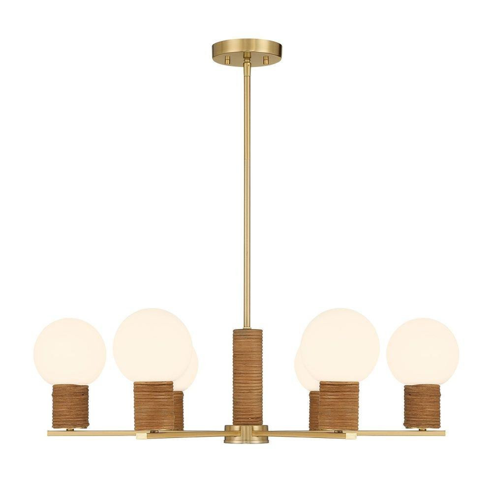 Jarrell 6 Light Chandelier 9.5 Inch Tall and 30 Inch Wide by Savoy House - 1-4080-6