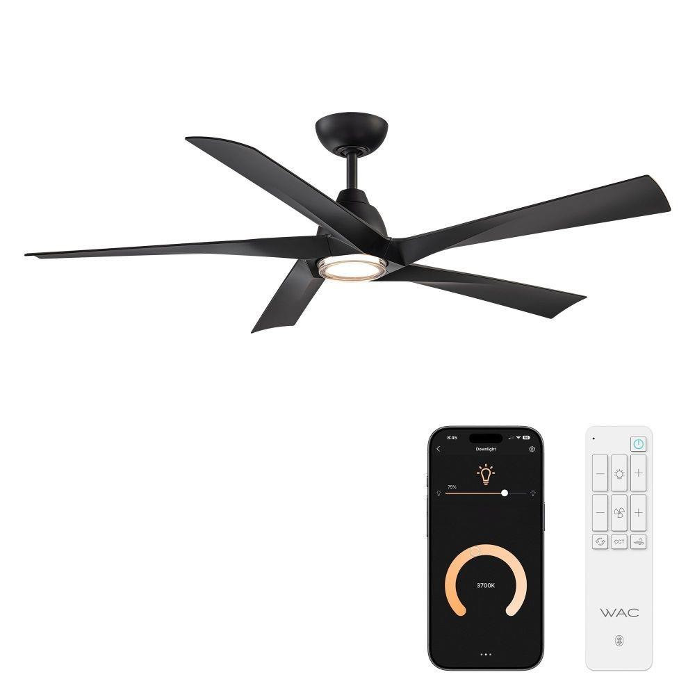 Zeke 5 Blade Ceiling Fan with Light Kit 14.25 Inch and 60 Inch Wide by WAC - F-111L