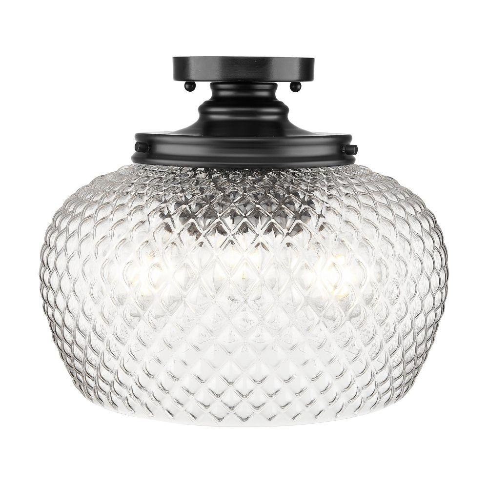 Adeline 3 Light Semi Flush Mount 11.25 Inch Tall and 14 Inch Wide by Golden - 1088-3SF