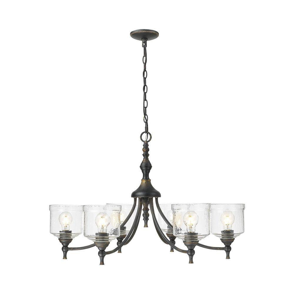 Keating 6 Light Chandelier 21.25 Inch Tall and 33.5 Inch Wide by Golden - 0806-6