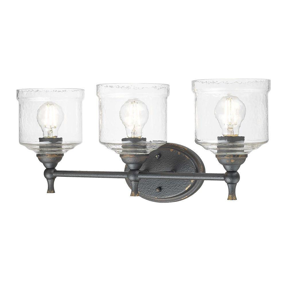 Keating 3 Light Bath Vanity 9.75 Inch Tall and 23.88 Inch Wide by Golden - 0806-BA3