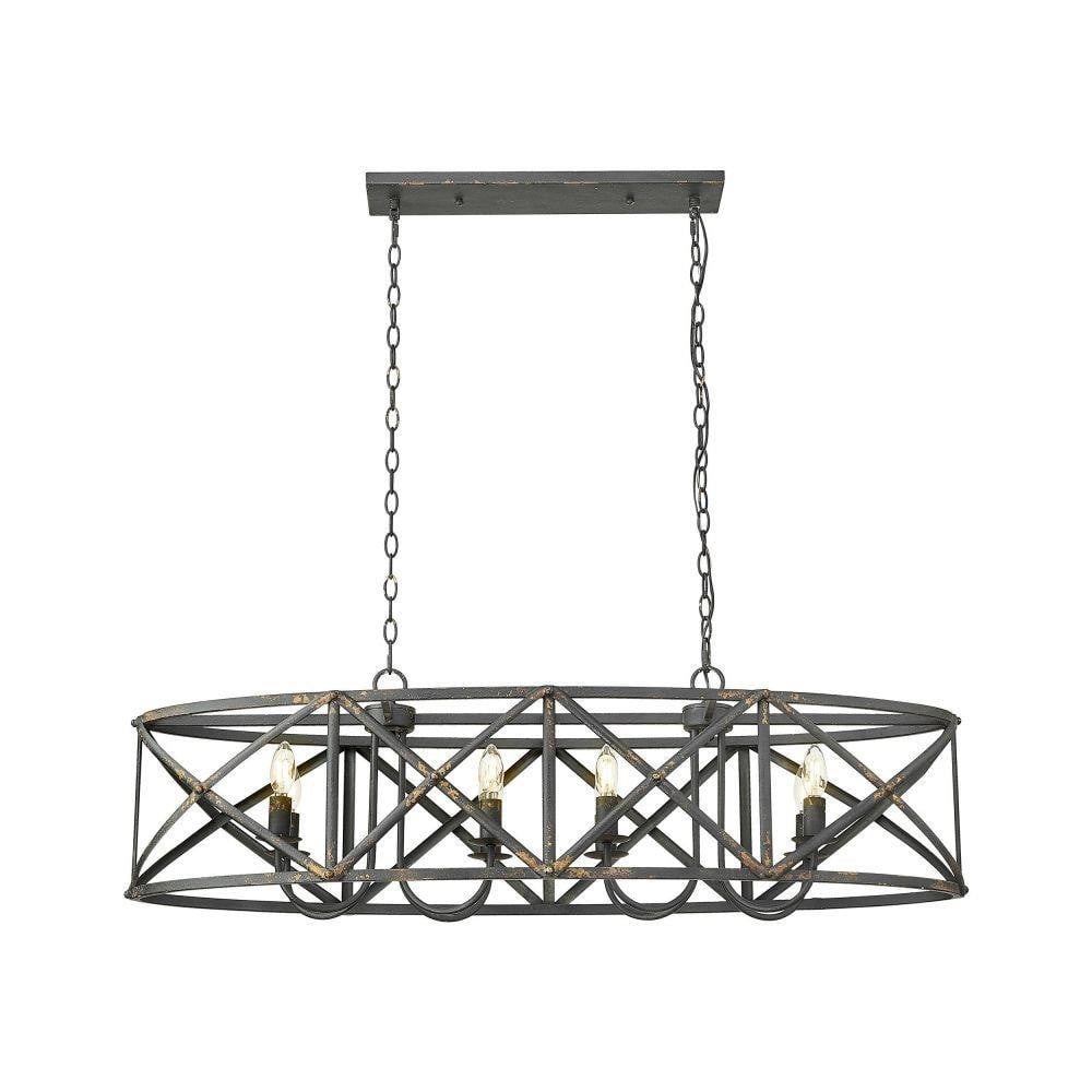 Alcott 8 Light Island 13.63 Inch Tall and 45 Inch Wide by Golden - 0890-LP