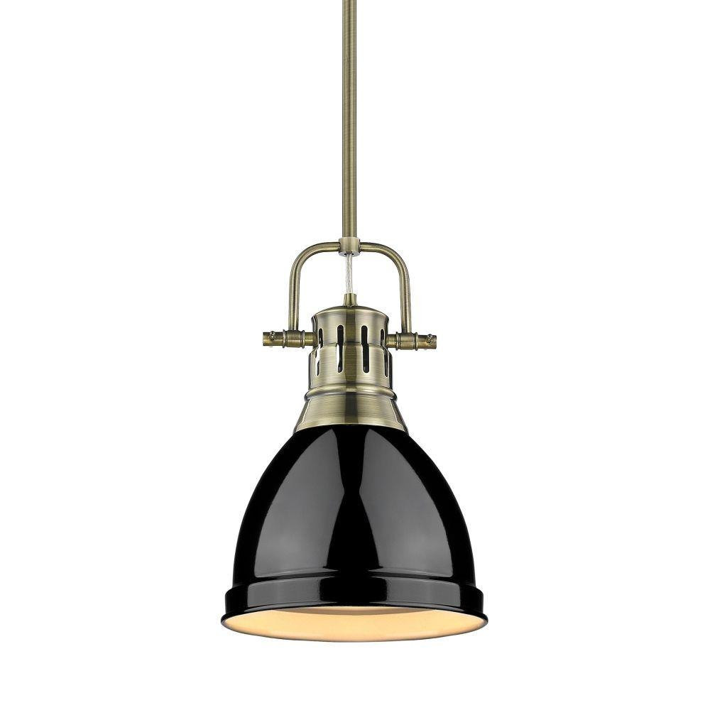 Duncan 1 Light Small Pendant with Rod 14.25 Inch Tall by Golden - 3604-S