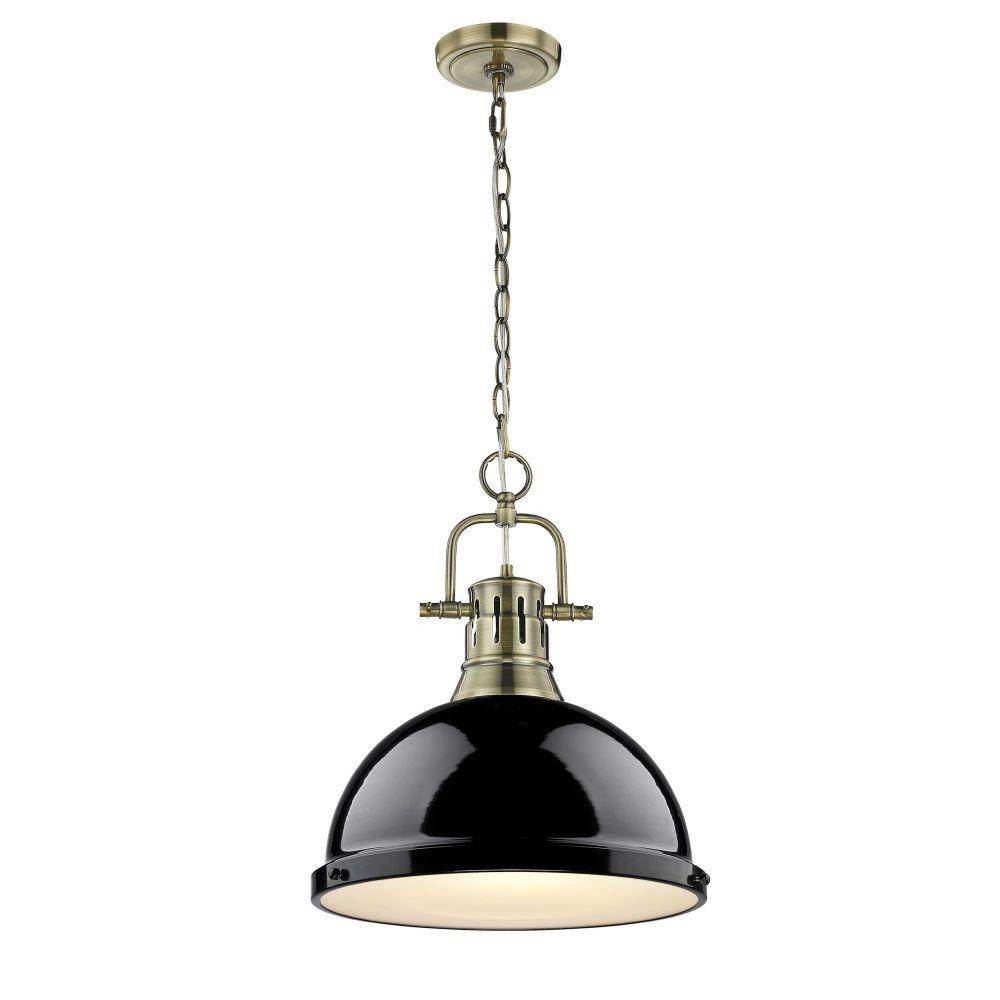 Duncan 1 Light Medium Chain Pendant 16.88 Inch Tall by Golden - 3602-L