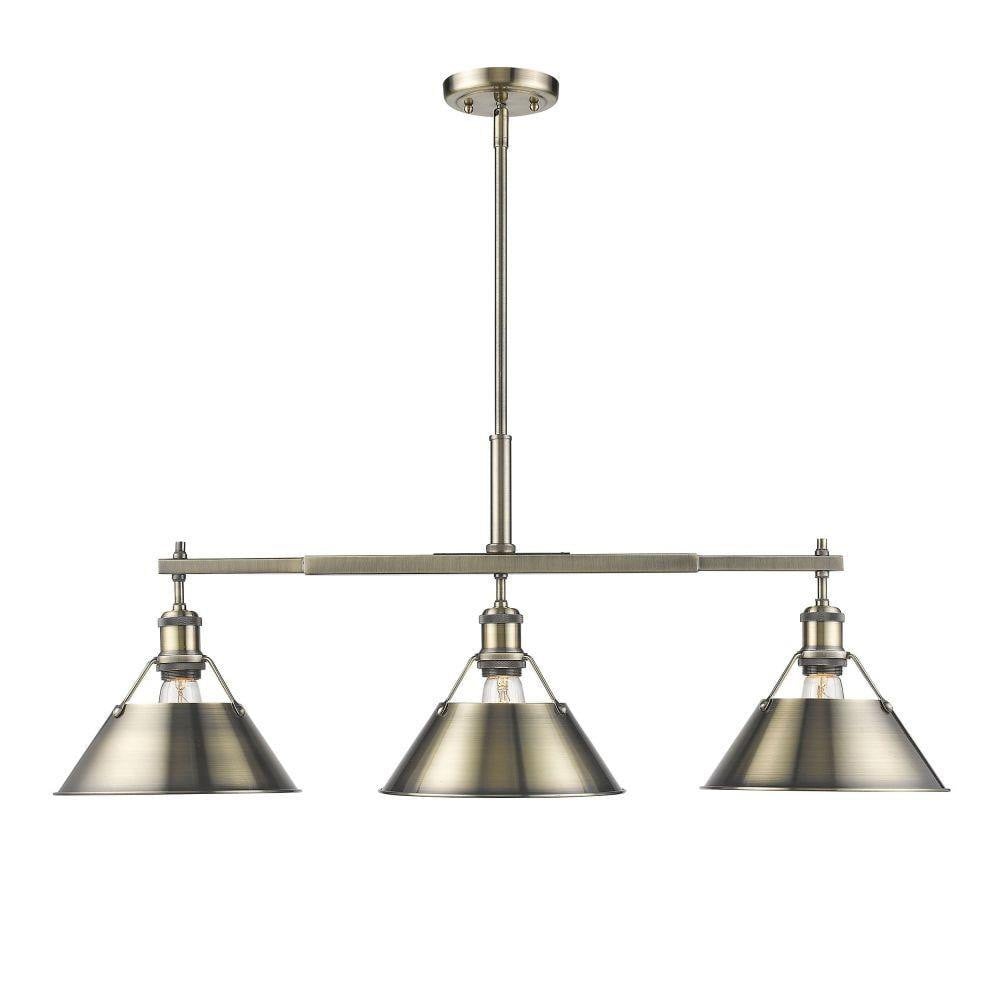 Orwell 3 Light Oversized Linear Pendant by Golden - 3306-LP