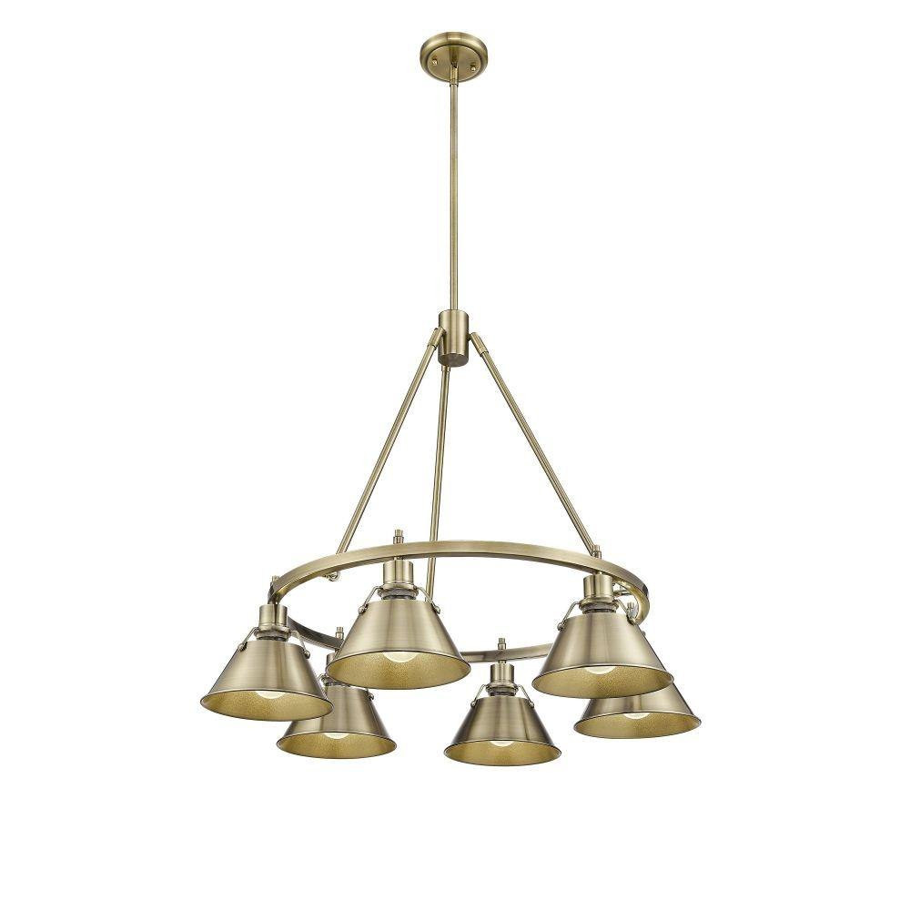 Orwell 6 Light Large Chandelier by Golden - 3306-6