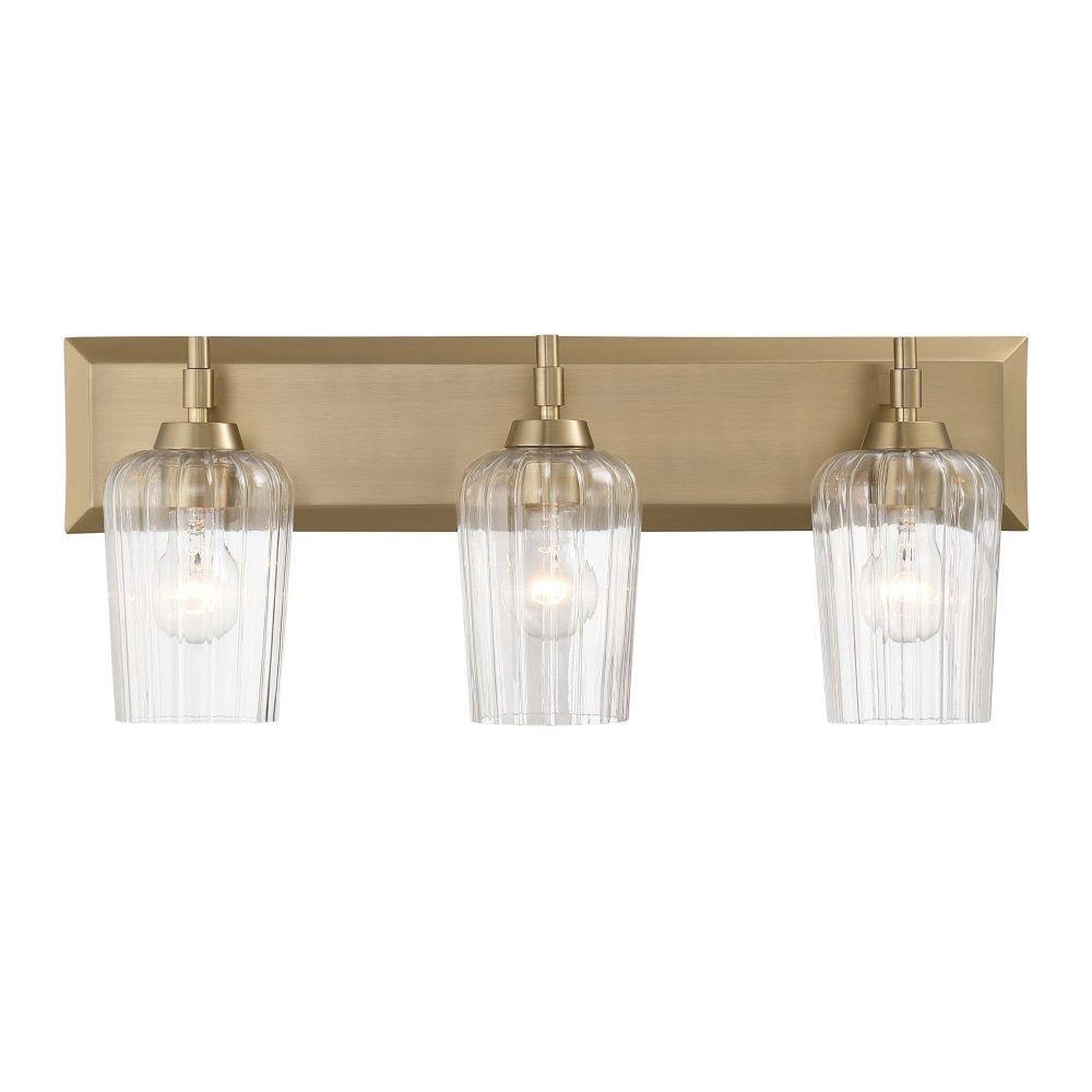 Brilia 3 Light Bath Vanity 9.25 Inch Tall and 24 Inch Wide by Golden - 5189-BA3-FLT